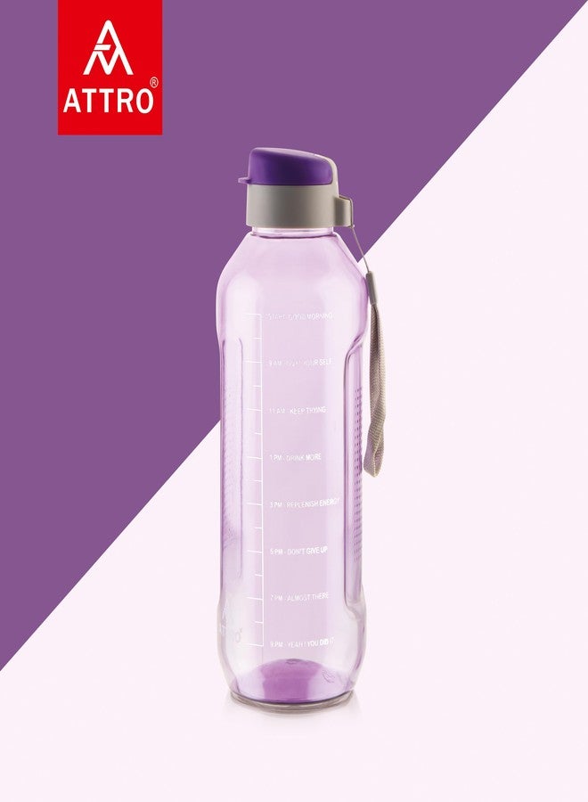 ATTRO Ultra Pro Motivational 1.5-Liter BPA-Free Water Bottle with Leak-Proof Flip-Top Cap, Nylon Strap and Stylish Color for Daily Hydration- Violet - Image 4